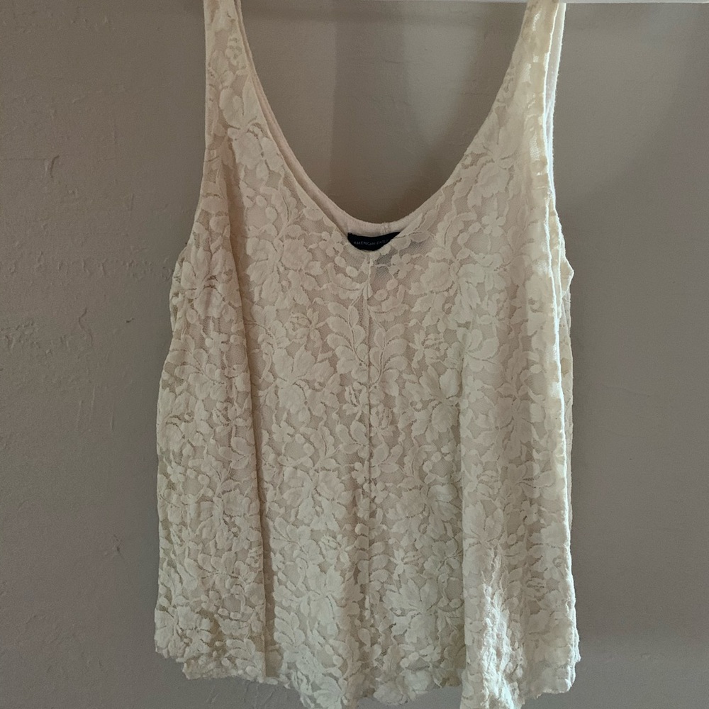 White Lace American Eagle Tank